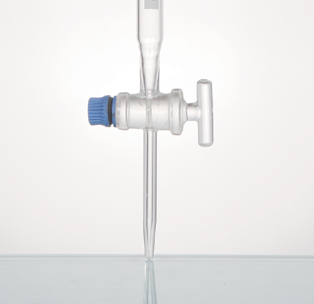 STOPCOCK, GLASS KEY WITH SCREW THREAD, STRAIGHT (BURETTE)